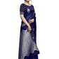 Shiv Textiles Women's Dark Blue Jacquard Art Silk Saree | Swadesiicart