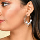 VOJ Women Sliver-Plated Pearl Stainless Steel Hoop Earrings - Swadesiicart