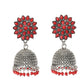Mominos Fashion Johar Kamal Kundan Work Jhumka With Red Beads - Mominos Fashion