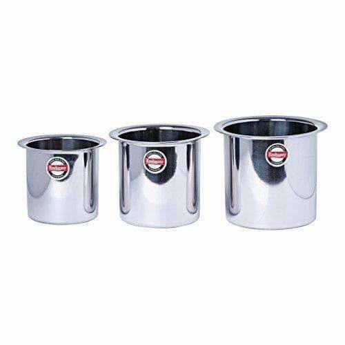 Stainless Steel Deep Tope Kolga Set of 3 - Swadesiicart