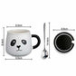 Panda Ceramic Mug with Ceramic Lid and Spoon(Random Design)-300 ML (Pack of 1) - Swadesiicart
