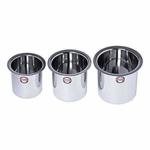 Stainless Steel Deep Tope Kolga Set of 3 - Swadesiicart