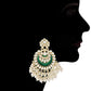 Womens Gold-Polished Intricately Designed Traditional Meenakari Chandbali Earrings Glided With Kundans & Pearls - Wahe Jewels - Swadesiicart