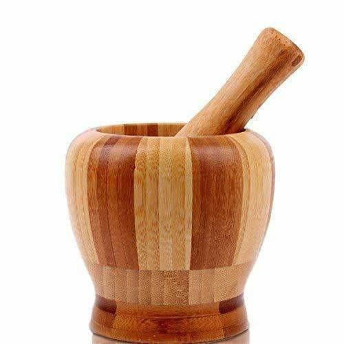 Wooden Motar Pestle Set (Brown) - Swadesiicart