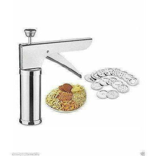Stainless Steel Kitchen Press Maker with 12 Pieces - Swadesiicart