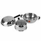 Stainless Steel Induction Cookware Sauce Pan +Kadhai + Fry Pan - Set of 3 - Swadesiicart