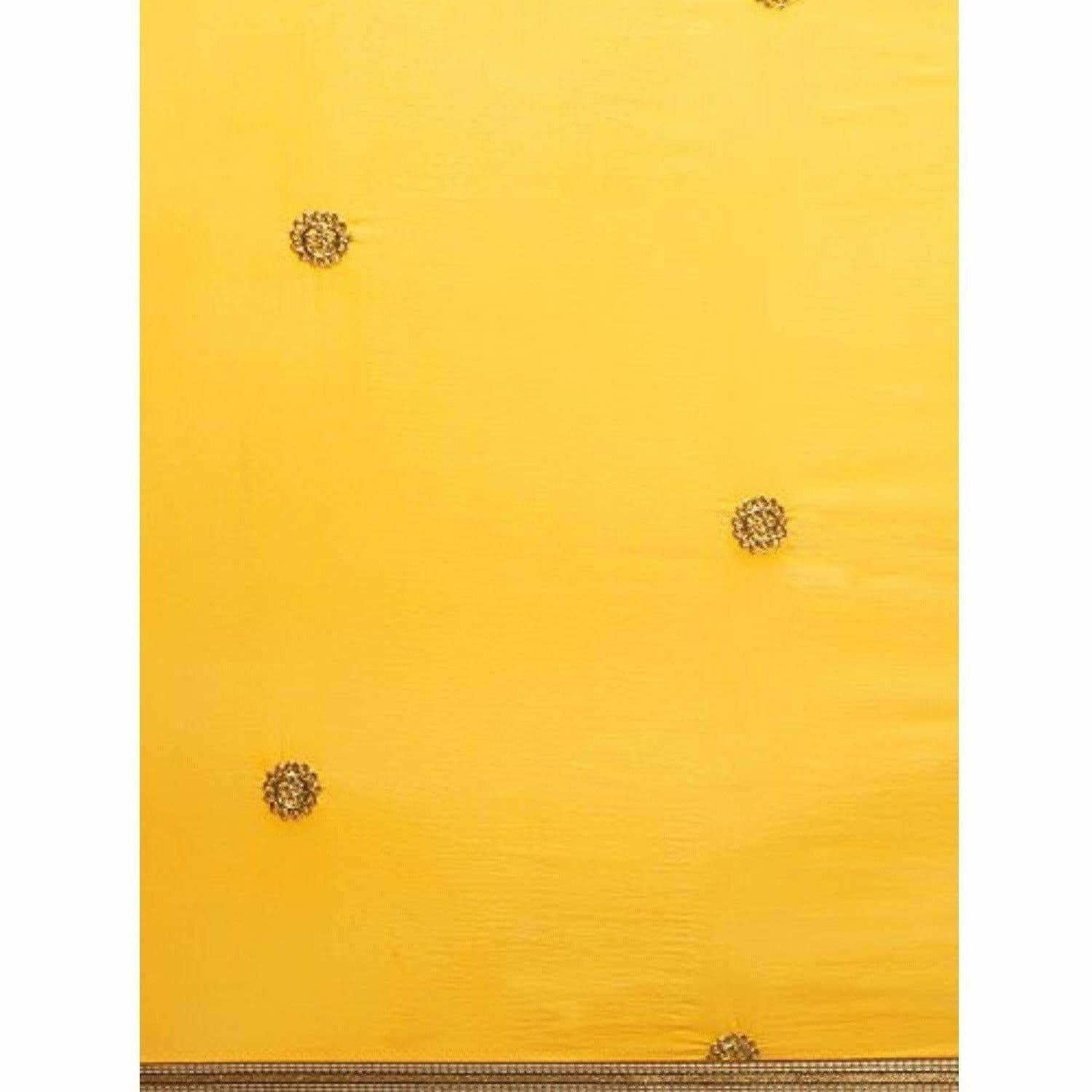 Yellow Chanderi Cotton Dress Material | Swadesiicart