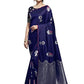 Shiv Textiles Women's Dark Blue Jacquard Art Silk Saree | Swadesiicart