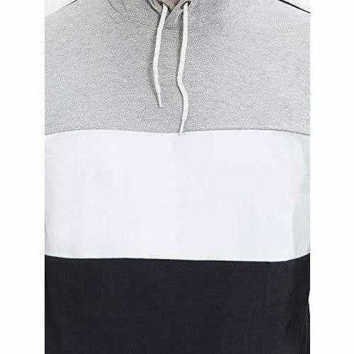 Men's Stylish Full Sleeve Grey, White, Black Hooded T-Shirt | Swadesiicart