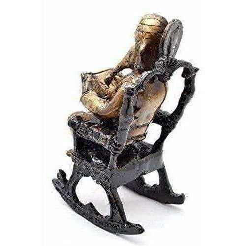Brass - Ganesha on Rocking Chair - Swadesiicart