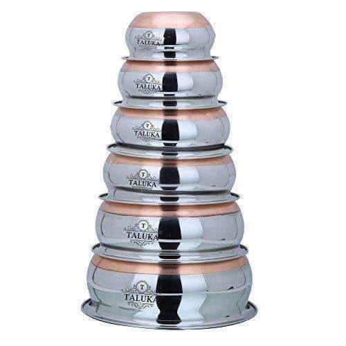 Stainless Steel Copper Bottom Handi Pot 6 Piece Set - Swadesiicart