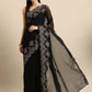 Ahalyaa Women's Traditional Semi Stitch Saree - Black | Swadesiicart