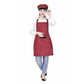Red And Black Apron With Cap - Swadesiicart
