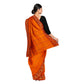 Exclusive Collection 100% Pure Cotton Orange Tant Saree With Hand Weaving Work - Swadesiicart