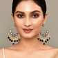 New Stylish Ethnic Partywear Black Hoops Kundan Earrings for Womens by House of Ree | Swadesiicart