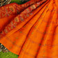 Exclusive Collection 100% Pure Cotton Orange Tant Saree With Hand Weaving Work - Swadesiicart