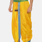 Sethukrishna Men Yellow Solid Double Layer Readymade Dhoti Pant | Swadesiicart