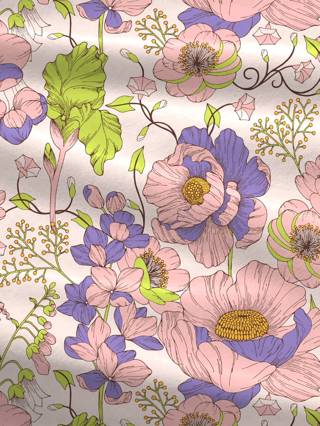 MYTRIDENT Moments Pink Blue Floral Pure Cotton 120 TC Queen Bedsheet With 2 Pillow Covers - Swadesiicart