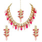 Tehzeeb Creations Back Meenakari Gold-Polished Square Shape Tika Earring Jewellery Set Uncut Kundan Big Faux Kundan Dibbi Kundan Choker Necklace Set | Swadesiicart