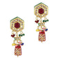 Tehzeeb Creations Back Meenakari Gold-Polished MultiColor Tika Earring Jewellery Set Uncut Kundan Choker Necklace Set | Swadesiicart