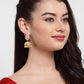 Anikas Creation Off-White & Gold-Polished Contemporary Jhumkas - Swadesiicart