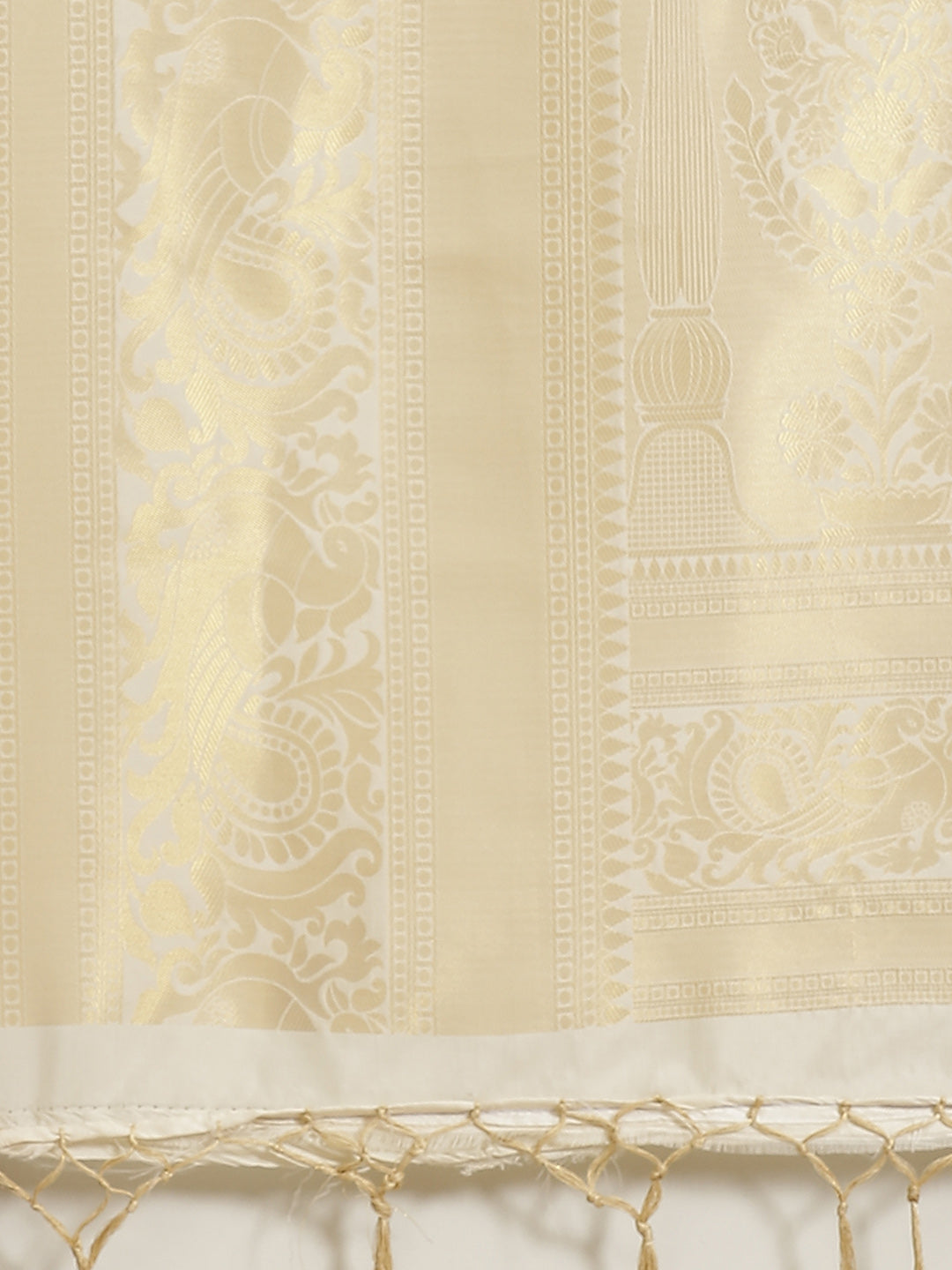 Saree Mall Off-White & Golden Woven Design Banarasi Saree | Swadesiicart