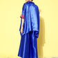 InWeave Women's Blue Pink Brocade Satin Boho Kurta Palazzo Set - Swadesiicart