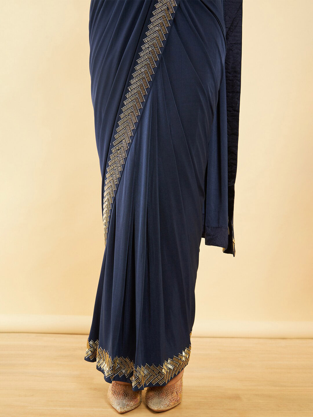 Soch Blue Beads and Stones Ready to Wear Saree | Swadesiicart
