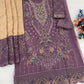 Anaita Purple Silk Suit With Embroidery & Sequence Work