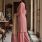 Anaita Peach Silk Suit with Embroidery & Khatli Work