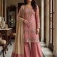 Anaita Peach Silk Suit with Embroidery & Khatli Work