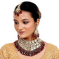 Tehzeeb Creations Meenakari Gold-Polished Maroon color Uncut dibbi Kundan Combo Necklace Set - Swadesiicart