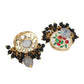 Tehzeeb Creations Meenakari Gold-Polished Earring Combo Uncut Big Faux Kundan Choker Necklace set | Swadesiicart