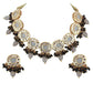 Tehzeeb Creations Meenakari Gold-Polished Earring Combo Uncut Big Faux Kundan Choker Necklace set | Swadesiicart