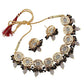 Tehzeeb Creations Meenakari Gold-Polished Earring Combo Uncut Big Faux Kundan Choker Necklace set | Swadesiicart