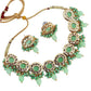 Tehzeeb Creations Meenakari Gold-Polished Earring Combo Uncut Big Faux Kundan Choker Necklace set | Swadesiicart