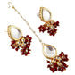 Tehzeeb Creations Back Meenakari Gold-Polished Tika Earring Combo Uncut Big Faux Kundan Choker Necklace set | Swadesiicart