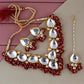 Tehzeeb Creations Back Meenakari Gold-Polished Tika Earring Combo Uncut Big Faux Kundan Choker Necklace set | Swadesiicart
