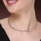 NVR Women's Silver-Toned CZ-Studded Choker Necklace | Swadesiicart