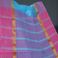 Sky Blue Coloured With Checks Pure Mangalgiri Cotton Saree By Gayathri Reddy Designer Studio | Swadesiicart