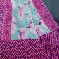 Block Print Mint Blue Coloured Mulmul Cotton Saree By Gayathri Reddy Designer Studio | Swadesiicart