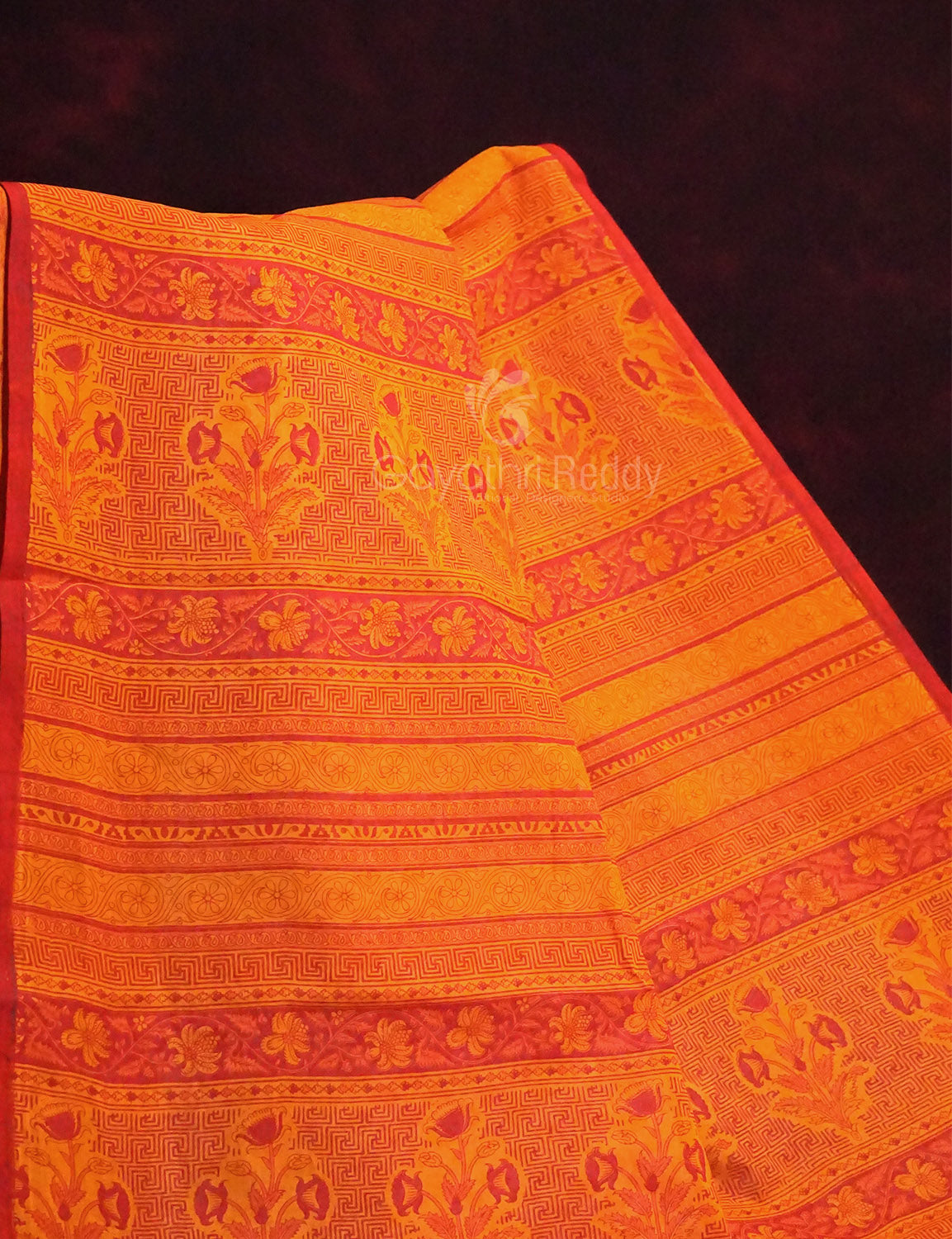 Off White Block Print Pure Mulmul Cotton By Gayathri Reddy Designer Studio | Swadesiicart