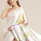 Tikhi Imli White & Pink Digital Floral Print Saree | Swadesiicart