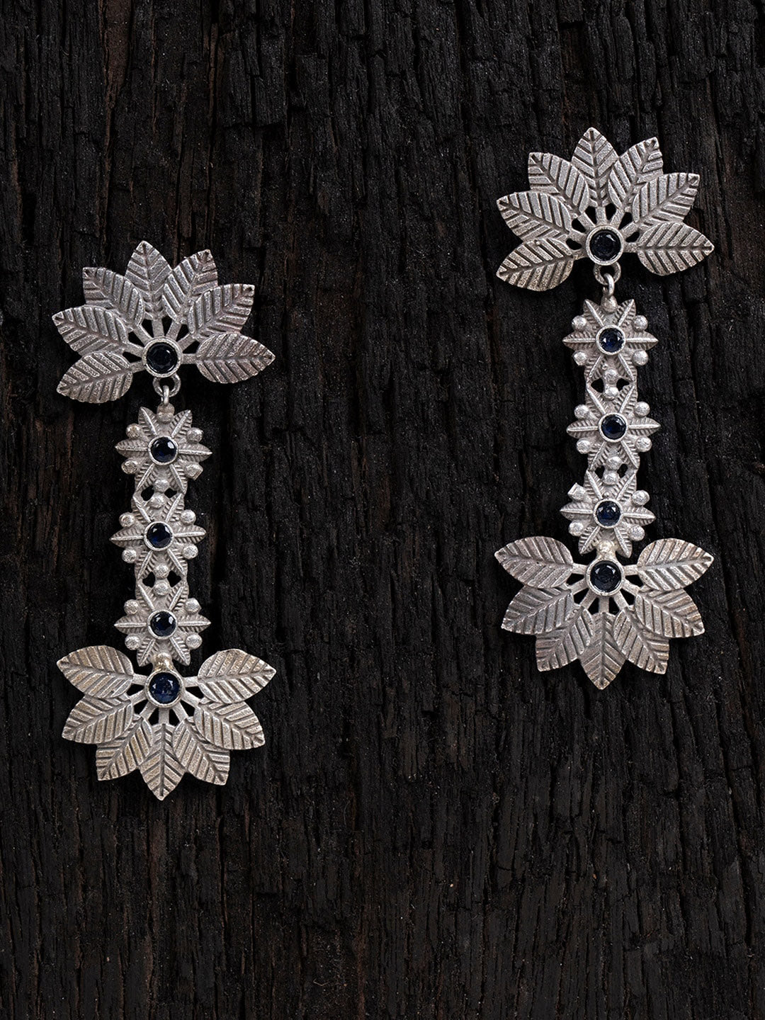 Shoshaa Silver-Toned Contemporary Drop Earrings | Swadesiicart