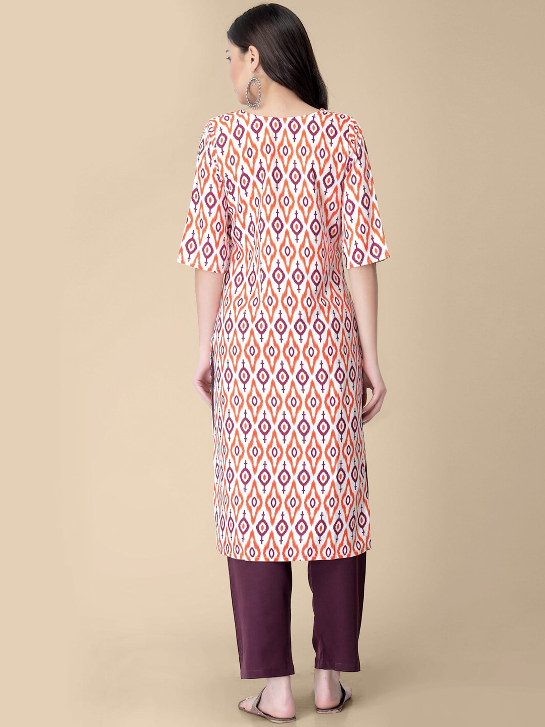 Kalini Geometric Printed Printed Regular Kurta with Trousers - Swadesiicart