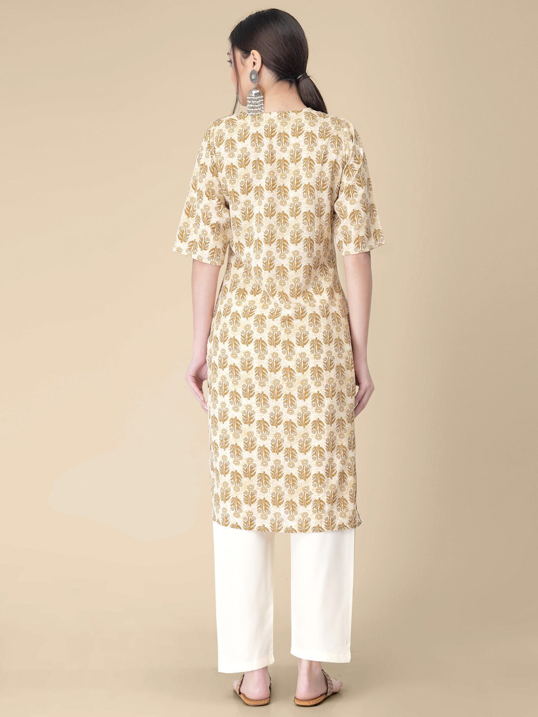 Kalini Floral Printed Regular Kurta with Trousers - Swadesiicart