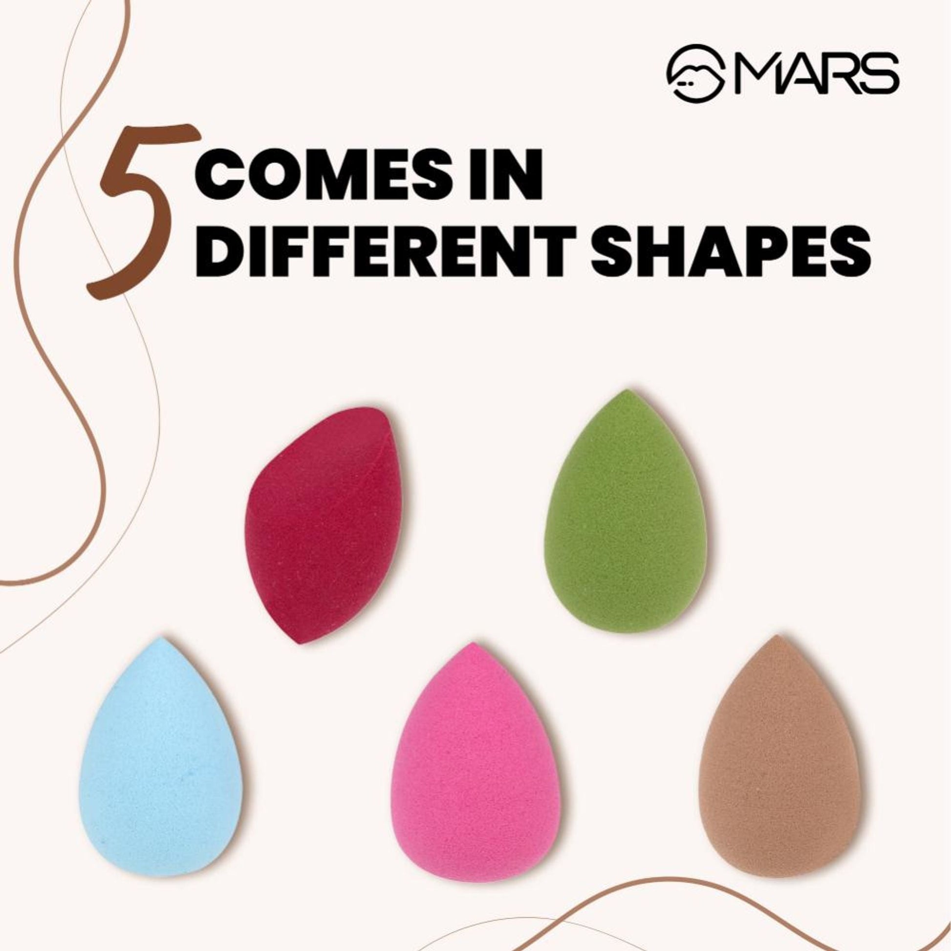 MARS Cosmetics Mini Beauty Blender For Face Makeup - Set Of 5 - Swadesiicart