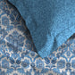 MYTRIDENT Blue White Ethnic Motifs Pure Cotton 120 TC Queen Bedsheet With 2 Pillow Covers - Swadesiicart