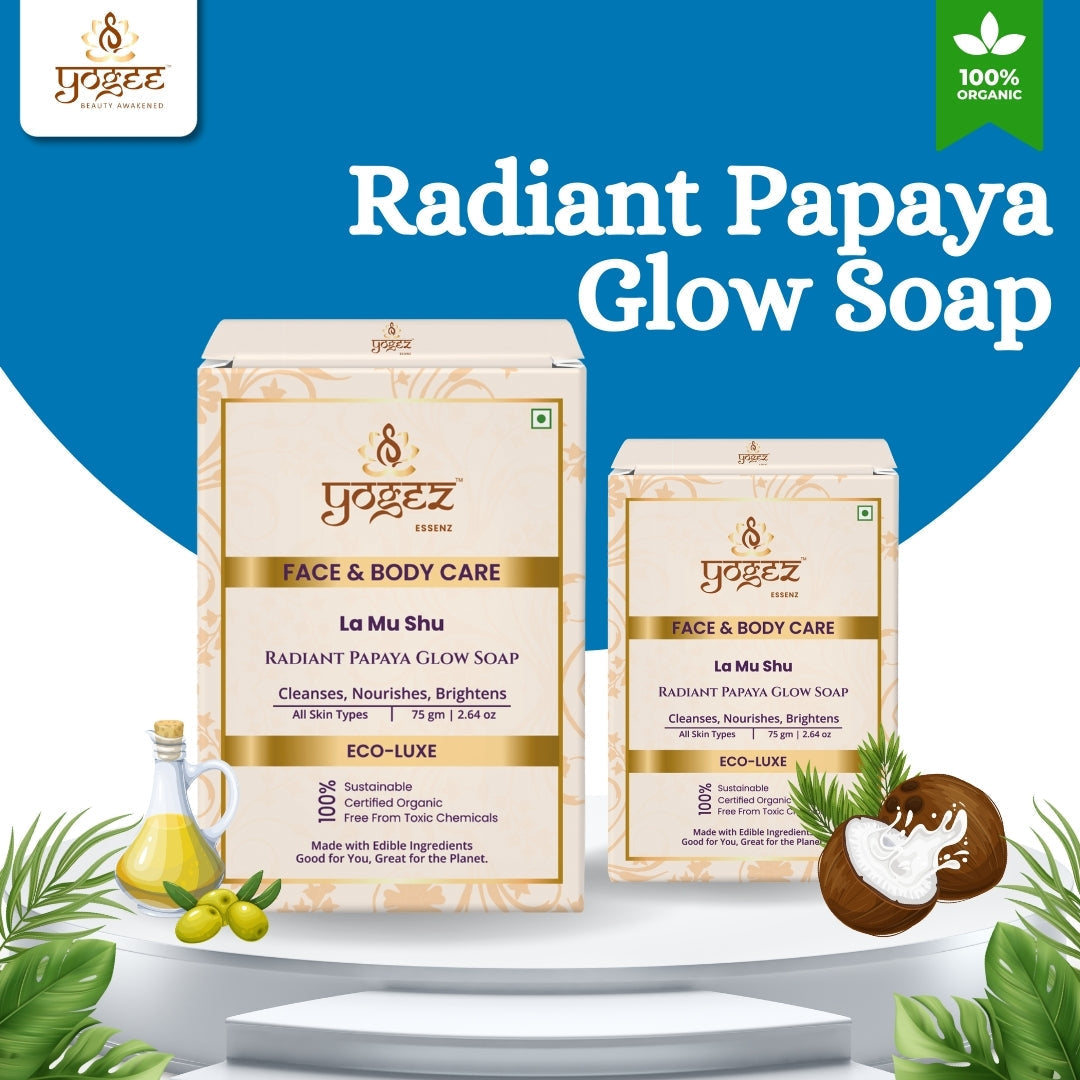 Yogez La Mu Shu Radiant Papaya Glow Soap - Swadesiicart
