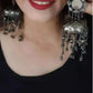Tehzeeb Creations Women's Black Colour Oxidised Earrings | Swadesiicart